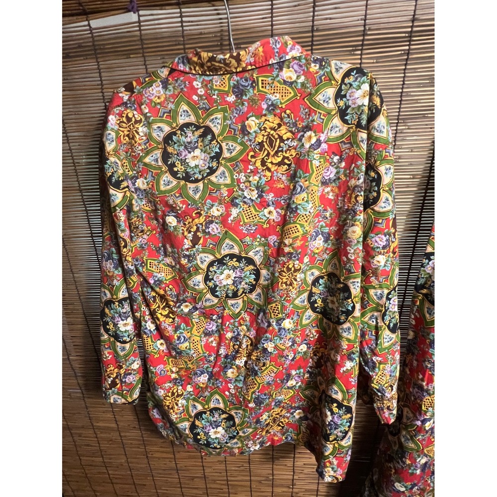Kenzo Vintage 2 Piece Set Red Floral Mandala Shirt and Pants Outfit - Picture 12 of 12